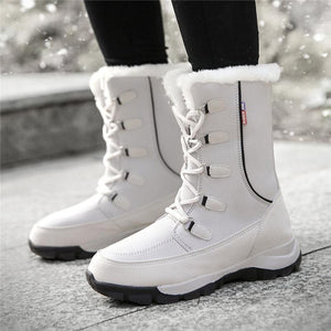 Cozy Warm Water Proof Thicken Fur Interior Lace Up Snow Boots