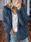 Women's Full Zip Up Cozy Plush Hooded Coat