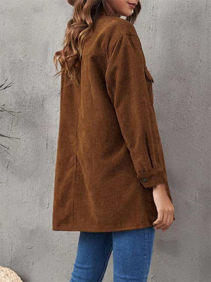 Vintage Thicken Autumn Winter Corduroy Cozy Women's Blouses