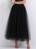 Graceful Simple Style Solid Color 4 Layers Free Size Tulle Skirts