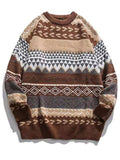 Men's Leisure Round Neck Long Sleeve Fleece Sweater for Autumn