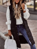 Women's Winter Fashion Long Puffer Vest with Hood