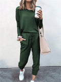 Women's Comfort 2-Piece Set Casual T-Shirt & Lace Up Pants