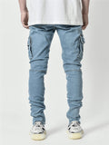 Super Cool Tight Cargo Jeans With Side Pockets For Men