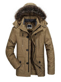 Men's Casual Faux Fur Hooded Warm Parka Coat