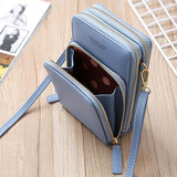 Casual Style Multiple Compartment Adjustable Shoulder Strap Phone Holder Currency Wallet