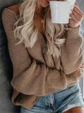 Hooded Zipper Irregular Loose Sweater