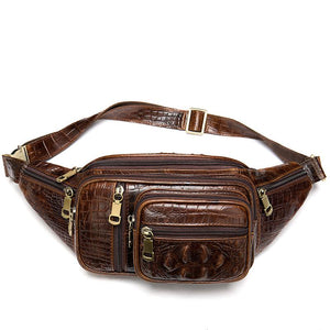 Mens Casual Outdoor Vintage Leather Chest Bags Waist Packs