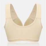 Women's Ribbed Wireless Front Closure T-Shirt Bras - Black