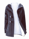 Vintage Casual Warm Plush Lined Hooded Jacket for Women