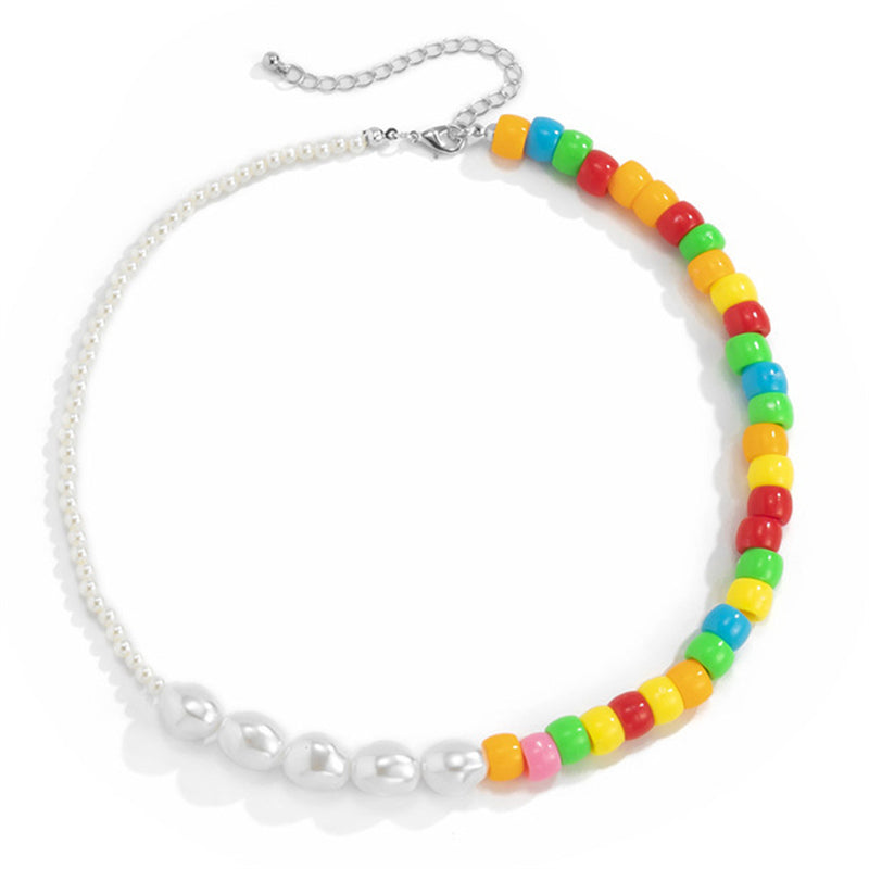 Attractive Asymmetric Colored Acrylic Women's Necklace