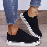Unique Splicing Round Toe Lace Up Low Top Loafers for Women