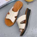 Summer Plus Size Soft Genuine Leather Women Sandy Beach Slippers