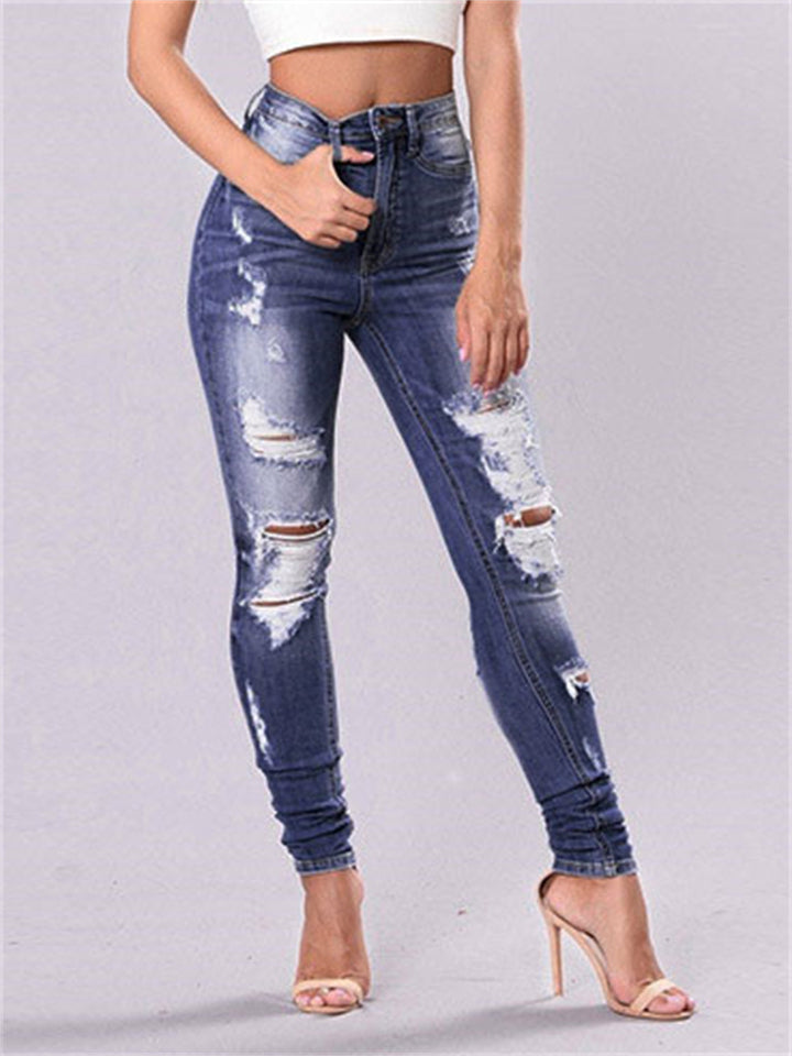 Casual Tight Ripped Jeans For Women