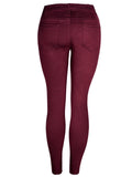 Summer Sexy Street Style Ripped Fit Wine Red Denim Jeans for Women