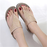 Solid Color Thick-Soled Slippers With Decorated Rhinestones