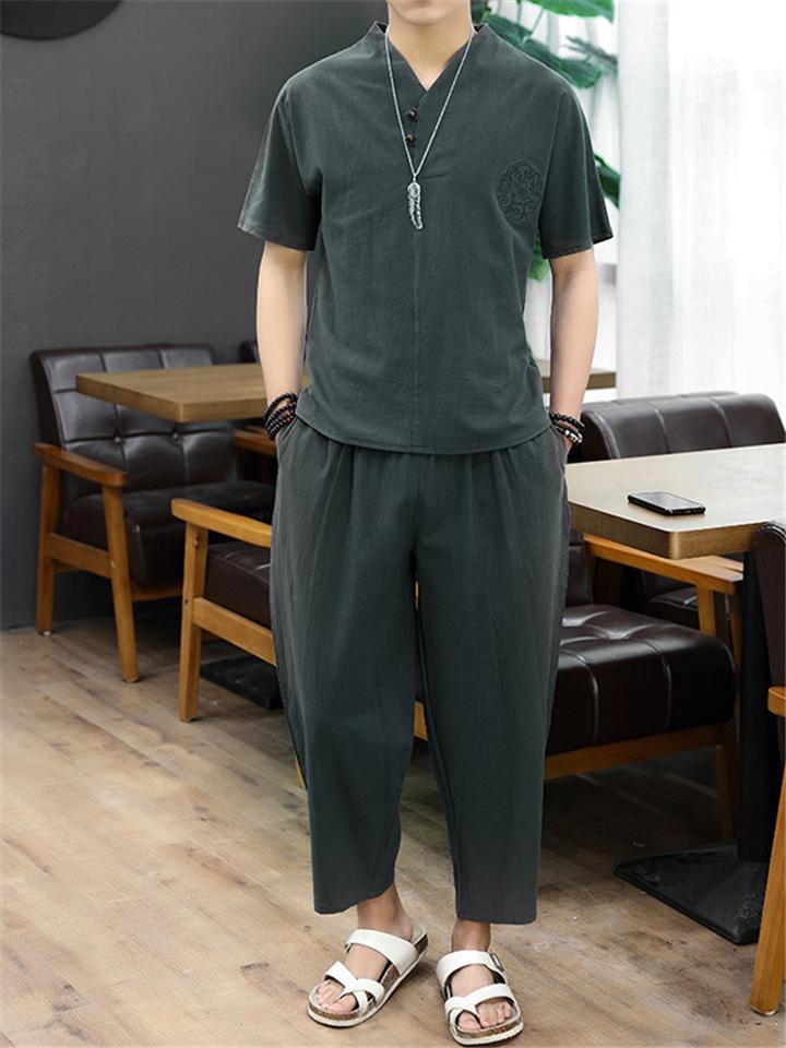 Casual Simple Style Oversize Solid Color 2-Piece Outfit T-Shirt + Waistband Pants