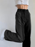 Fashionable Zipper Up Solid Color Corduroy Wide Leg Bootcut Pants