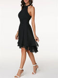 New Elegant Halter Sleeveless High Waist Slim-Fit Cocktail Dresses For Wedding Guest