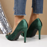 Lady Elegant Classic Banquet Green Pointed Toe Pumps