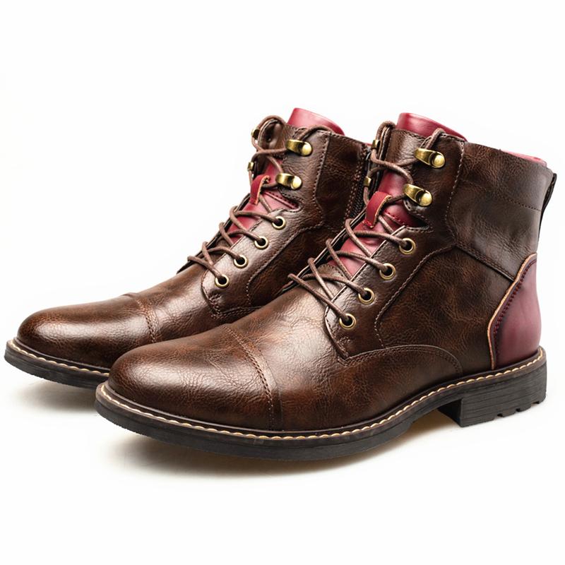 Fashion Casual Non-Slip Patchwork PU Boots For Men