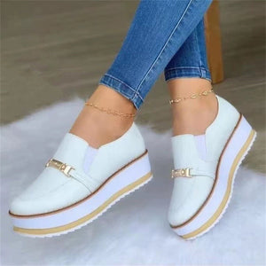 All Match Suede Round Toe Thick Sole Fashion Loafers for Women