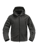 New Casual Fashion Solid Color Fleece Hooded Zipper Jacket For Men