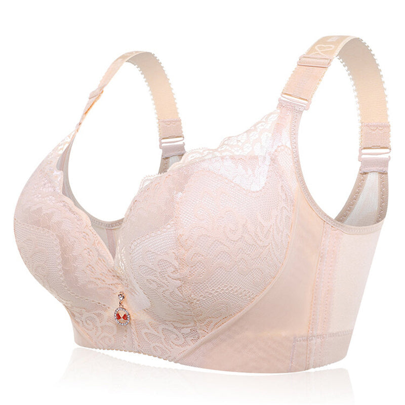 Plus Size Push Up Side Support Lace Bras - Nude