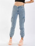 Spring Autumn Extra Loose Pocket Harem Pants Denim Jeans for Women