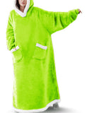 Unisex Super Warm Fleece Pullover Hoodie Blanket Sweatshirt With Large Front Pockets