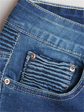 Stylish Slim Dark Blue Denim Pants