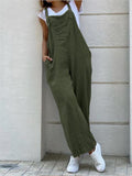 Women’s Loose Fit Square Neck Pocket Dungarees