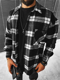 Men's Plaid Button Up Shacket