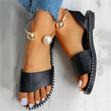 Women's Cute Open Toe Ankle Bracelet Detailing Flat Sandals