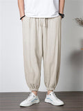 Fashion Embroidery Casual Plus Size Wide-Leg Cropped Trousers