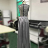 Chiffon Sleeveless Sequined Evening Dress