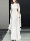 Flattering Halter Neck Fitted Waist Cap Sleeve Maxi Dress for Evening Party