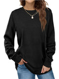 Ladies Simple Daily Wear Pure Color Round Neck Shirts