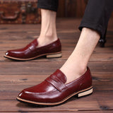 Exquisite Wingtip All-Match Pointed Toe Wear-Resistant Footwear Men's Leather Shoes