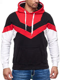 Winter Hooded Contrasting Pullover Loose Hoodies For Men