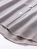 Loose Casual Comfy Striped Full Buttons Long Sleeve Shirts With Pocket