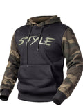 Winter Fashion Sporty Camouflage Contrasting Hoodies For Men