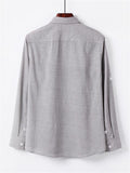 Loose Casual Comfy Striped Full Buttons Long Sleeve Shirts With Pocket