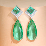 Elegant Vintage Crystal Big Drops Zircon Female Earrings