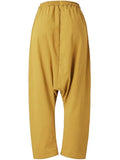 Casual Style Elastic Waist Band Drawstring Pocket Harem Pants