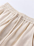 Daily Wear Leg Cuff Slit Design Stylish Loose Straight-Leg Trousers