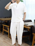 Casual Simple Style Oversize Solid Color 2-Piece Outfit T-Shirt + Waistband Pants
