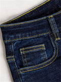 Simple Style Slim Fit Stretchy Hemming Women Denim Jeans