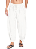 Men's Casual Lightweight Cropped Cotton Linen Pants