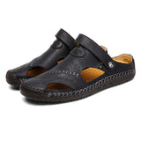 Men's Soft Outdoor Closed Toe Leather Sandals